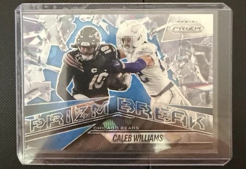 2025 Panini Prizm Football Caleb Williams Prizm Break Blue Cracked Ice /99 Bears