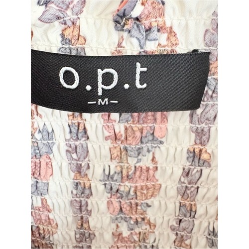 O.P.T. Square Neck Smocked Midi Dress Puff Sleeve Cottagecore Boho Size Medium - Imagen 10 de 14