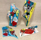 4 RARE Vintage 1966 BATMAN & ROBIN VALENTINE CARDS