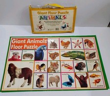 Vntg 2007 Educational Giant 28 Piece Floor Puzzle Animals With Case COMPLETE