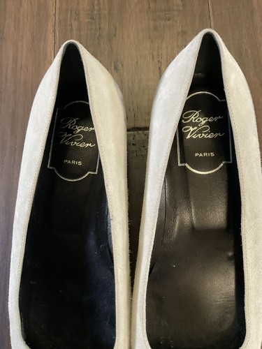 Roger Vivier Ballerinas Made In Italy Square Toe Suede Color Block Flats Size 36 - Picture 3 of 9