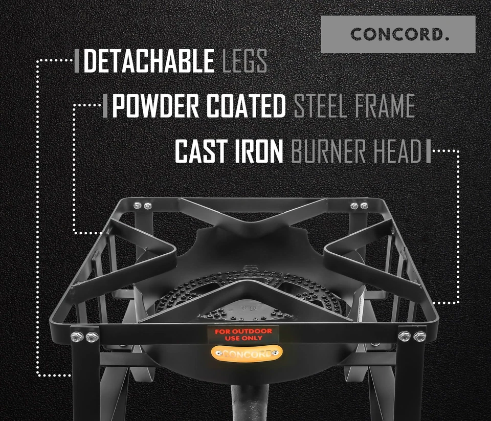 Quemador de propano individual Banjo de lujo, estufa portátil para exteriores de 200.000 BTU para aprox. Foto 3 de 4