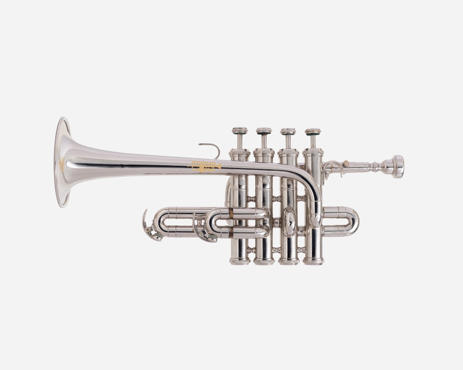 QUEENBRASS/ Piccolo trumpet nickel and finish with hard case and MP..