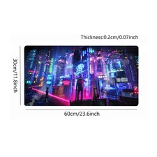 40 90cm Cyberpunk Cityscape HD Large Gaming Mouse Pad - Futuristic Neon Urban Sc