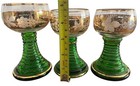 3 German Roemer Wine Glasses with Green Stems Vintage Collectibles — photo 7