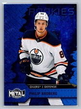 PHILIP BROBERG BLUE PARALLEL 2020-21 SKYBOX METAL OILERS