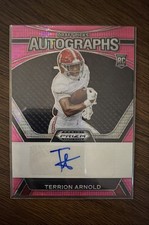 2024 Panini Prizm Draft Picks - Terrion Arnold Pink Pulsar Prizm 06/15 (AU, RC)