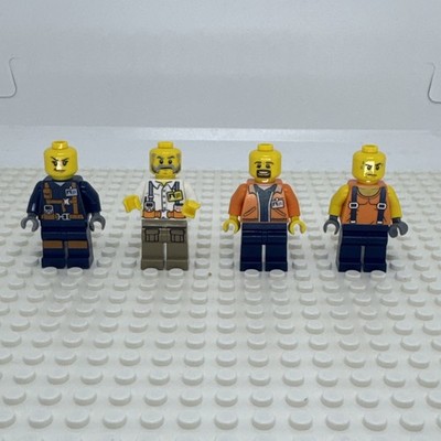LEGO City 60184 Mining Team Lot of 4 Minifigures Miner