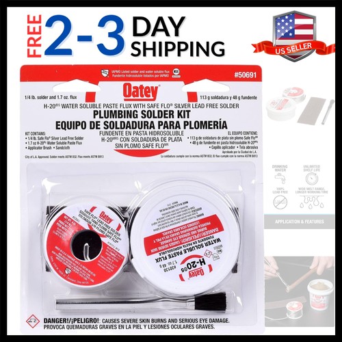 Oatay Plumbing Solder Kit: 1/4 lb Lead-Free Solder & Flux for DIY Projects
