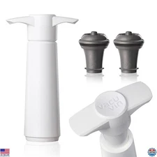 Wine Saver Pump with 2 Stoppers - Airtight Seal for Freshness - Manual Vacuum