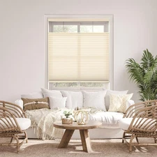 DEZ FURNISHINGS Cordless 1.5" Light Filtering Top Down Bottom Up Cellular Shade,