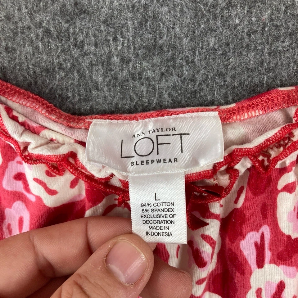 Camisón Y2K Ann Taylor Loft Ropa de dormir Lechera Mujer Grande Rojo Floral Foto 2 de 4