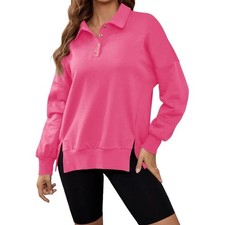 Shewin Lightweight Oversized Sweatshirt Pink XL C1079