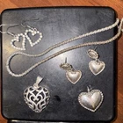 Vintage to Now Heart Costume Jewelry Lot - Earrings Necklaces Pendants