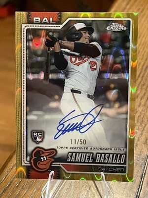 2026 Topps Chrome Samuel Basallo Gold Raywave Rookie Auto #11/50 🔥 RC Orioles