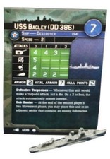 Axis and Allies War at Sea - Fleet Command- USS Bagley 11/39 Game Piece  Card