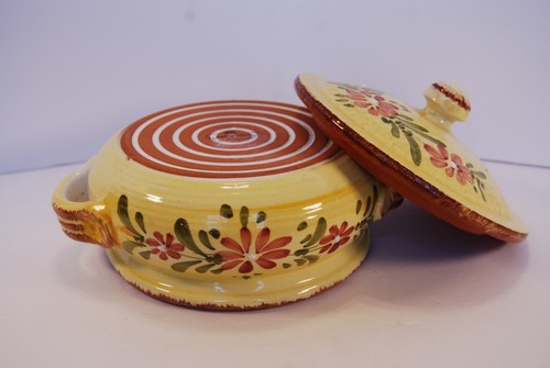 Terre Antiche Italy Covered Casserole Dish Stoneware Pottery 6" Lip Hand Painted - Picture 7 of 8