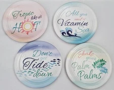 NEW Frontgate - Tropical Beach Melamine Outdoor Plate Set of 4 w/Orig. Packaging