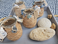 Windlicht Mit Muscheldekoration Glas Maritim Deko Vase