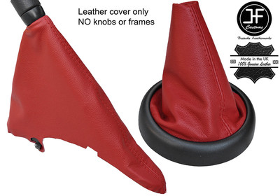 DARK RED TOP GRAIN LEATHER SHIFT & E BRAKE BOOT FITS BMW MINI R50 R52 R53 01-06