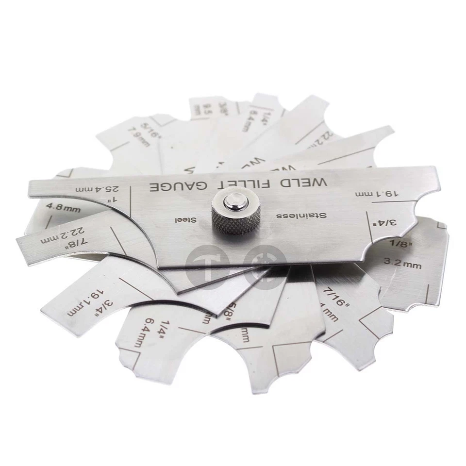 Juego de soldadura de filete de 7 piezas medidor calibre RL prueba de inspección de soldadura cubito métrico y pulgadas Foto 4 de 4