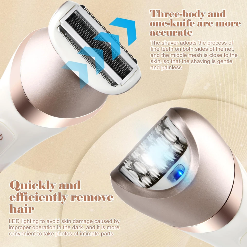 Rasoir Electrique Femme 6 en 1 Tondeuse Femme Intime Sans Douleur Tondeuse Bi... - Photo 4/4