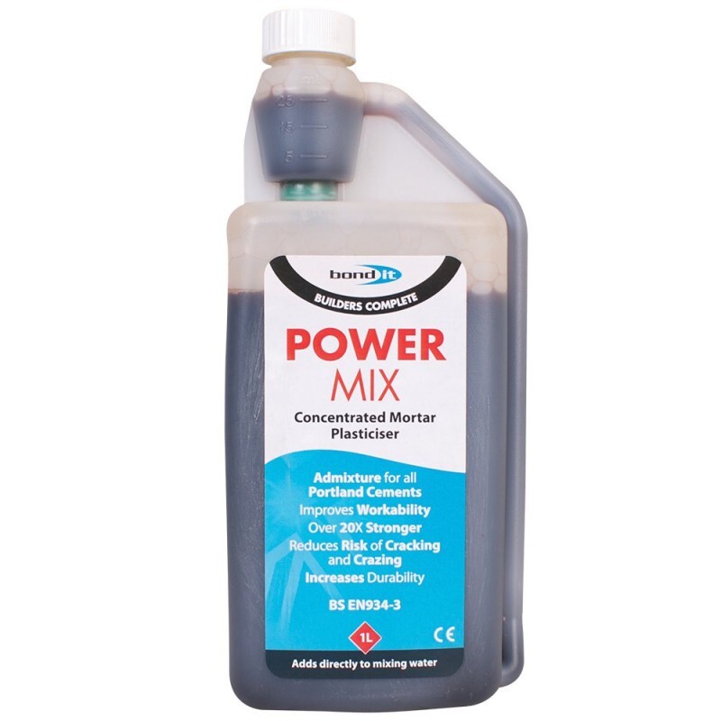 Bond It Power Mix Concentrated Mortar Plasticiser Cement Admixture 1 Litre POWM1