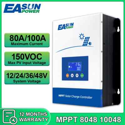 80A 100A MPPT Solar Panel Regulator Battery Charge Controller 12V 24V 36V 48V