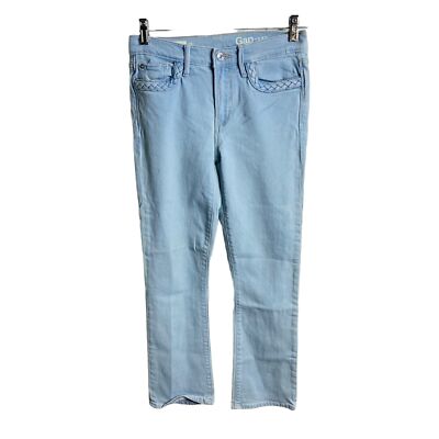 Gap authentic crop kick braided trim light wash jeans 25R