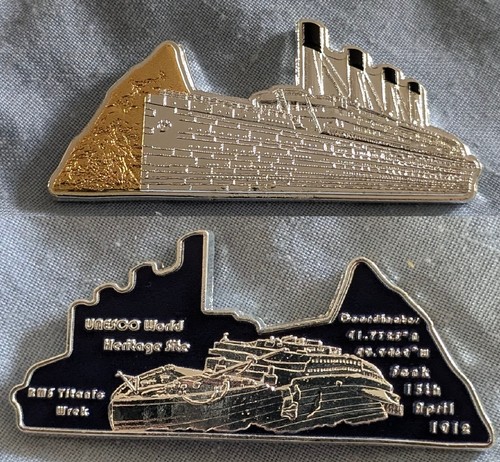 RMS Titanic Gold Silver Coin Ship Wrek Film Disaster Olympic White Star Line USA - Picture 3 of 17