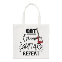 Eat Sleep Gitarre Repeat Regular Tragetasche Musik Rock Gitarrist Lustig Shopper