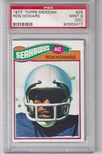 1977 Topps Mexican # 26  RON HOWARD  Seahawks  Washington  PSA 9oc