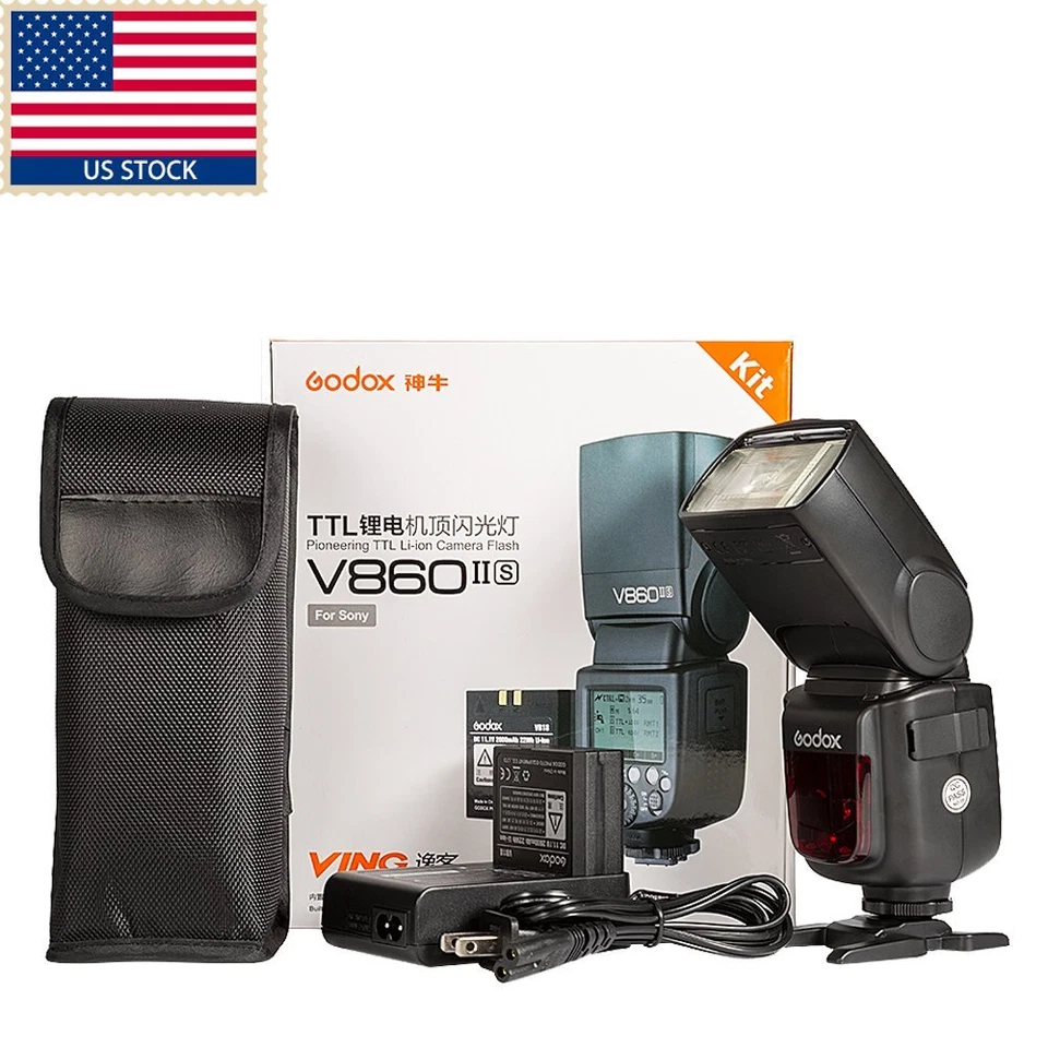 US 2X Godox V860II-S 2.4G TTL HSS 1/8000s Flash Speedlite+X2T-S Trigger for Sony - Image 2 of 4