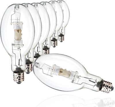 SATCO S5837 - 1500 Watt Metal Halide HID Bulbs - Mogul base - 4200K (6 Pack)