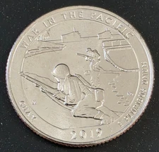 2019-D War in the Pacific National Park Quarter circulated AU / MS