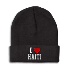 Beanies for Men I Love Haiti I Love Winter Hats for Women Acrylic Skull Cap
