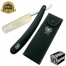 ZEVA CLASSIC SHAVE READY MEN BARBER STRAIGHT EDGE RAZOR RASOIR + TRAVELING CASE