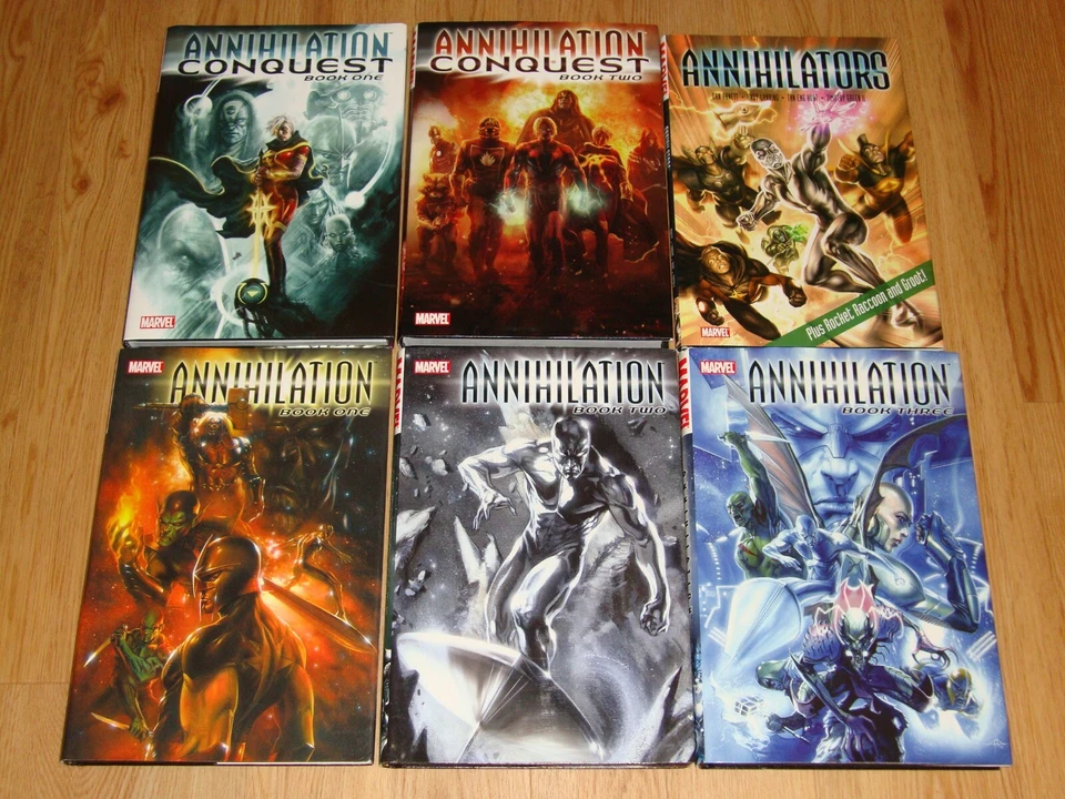 Lote de capa dura tamanho grande Annihilation 1 2 3 Conquest Annihilators conjunto HC Marvel - Imagem 2 de 4