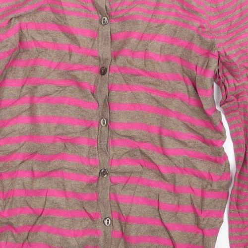 H&M Womens Pink Crew Neck Cotton Blend Cardigan Size S - Picture 10 of 12