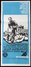EXODUS Original Daybill Movie Poster Paul Newman Eva Marie Saint Otto Preminger