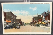 VTG Norfolk Avenue Looking West Norfolk NE Nebraska Linen Postcard Curteich