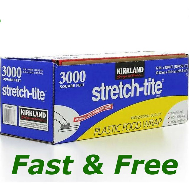 Kirkland 208733 3000 sq ft StretchTite Plastic Food Wrap for sale