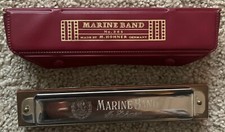 M.HOHNER MARINE BAND HARMONICA WITH CASE NO. 365 MADE IN GERMANY