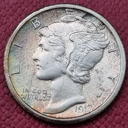 1917 S Mercury Dime 10c High Grade BU Toned #37171