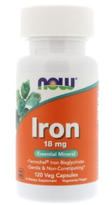 Now Foods Iron 18 mg 120 Veg Capsules