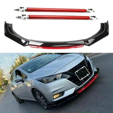 Front Bumper Lip Body Kit Splitter Spoiler Glossy Black Red For Nissan Sentra