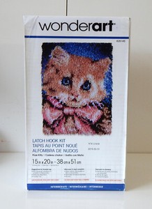 Wonderart Prize Kitty Latch Hook Kit - New - Open Box