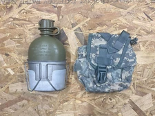 USGI OD Canteen w ACU Cover & Canteen Cup & Stove / Stand 4 PC COMBO Set Kit USA
