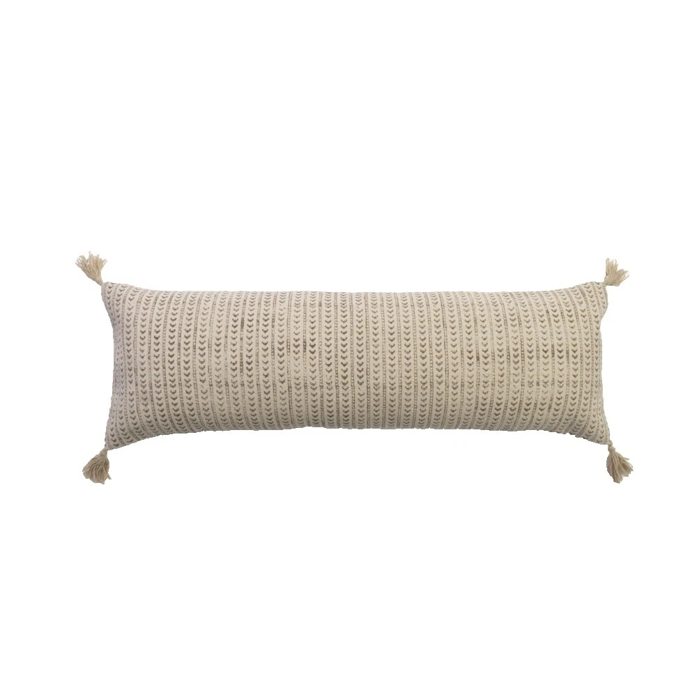 Brown 100% Cotton Bolster Home Décor Pillows