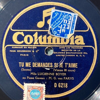 Lucienne Boyer: Du fragst mich, ob ich dich liebe 78 Umdrehungen rpm COLUMBIA D 6218